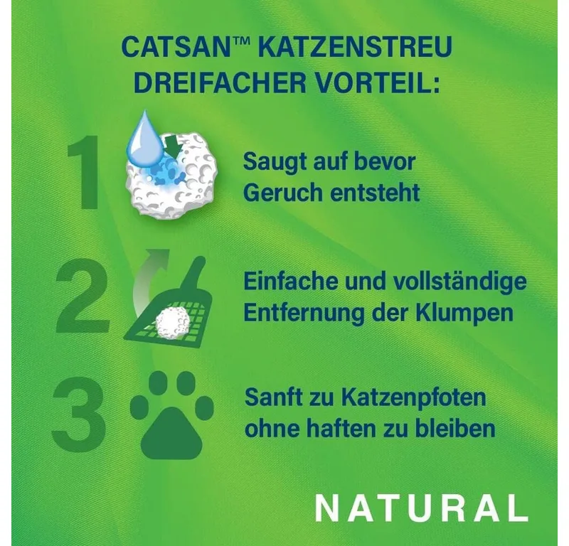 Kattenbakvulling - Natural Klontvormend - 8 L von Catsan – Produktfoto 3 von 4