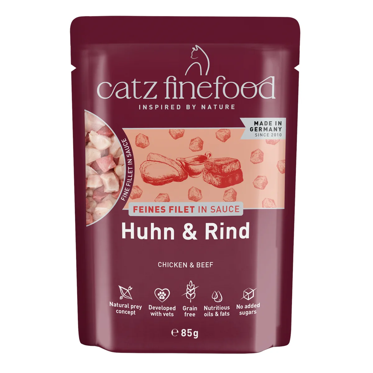 16x85g catz finefood Fijn Filet Kip & Rund Kattenvoer nat från Catz Finefood – produktbild