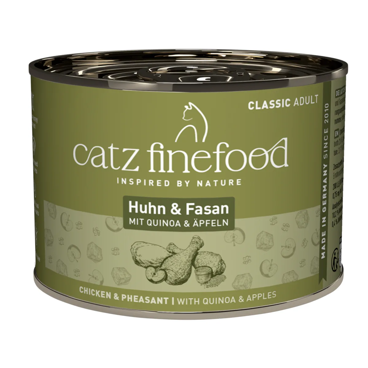 20 + 4 gratis! catz finefood Blik 24 x 200 g Kattenvoer - Kip & fazant by Catz Finefood – product photo
