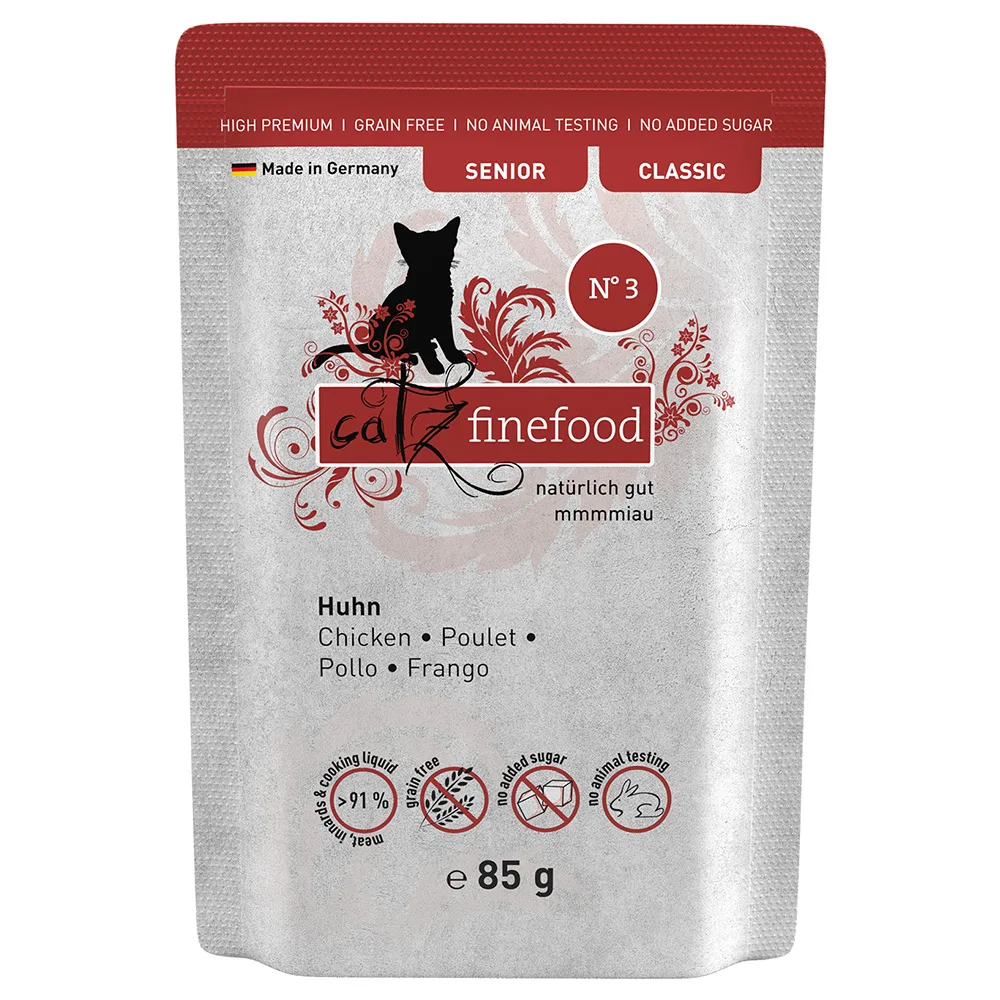 32x 85g catz finefood Senior No. 3 Kip Katten Natvoer van Catz Finefood – productfoto