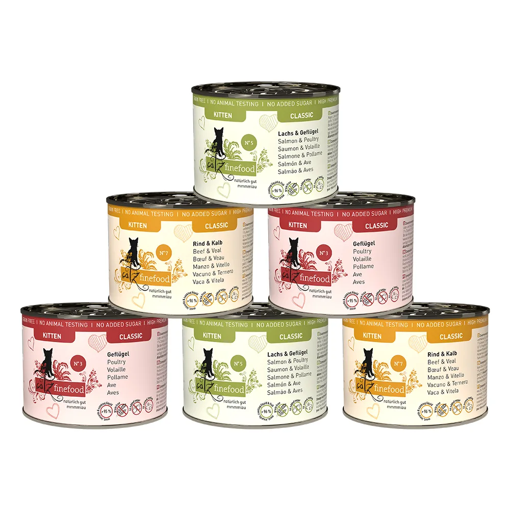 6x 200g catz finefood Kitten Mix (3 Soorten) Kattenvoer nat van Catz Finefood – productfoto