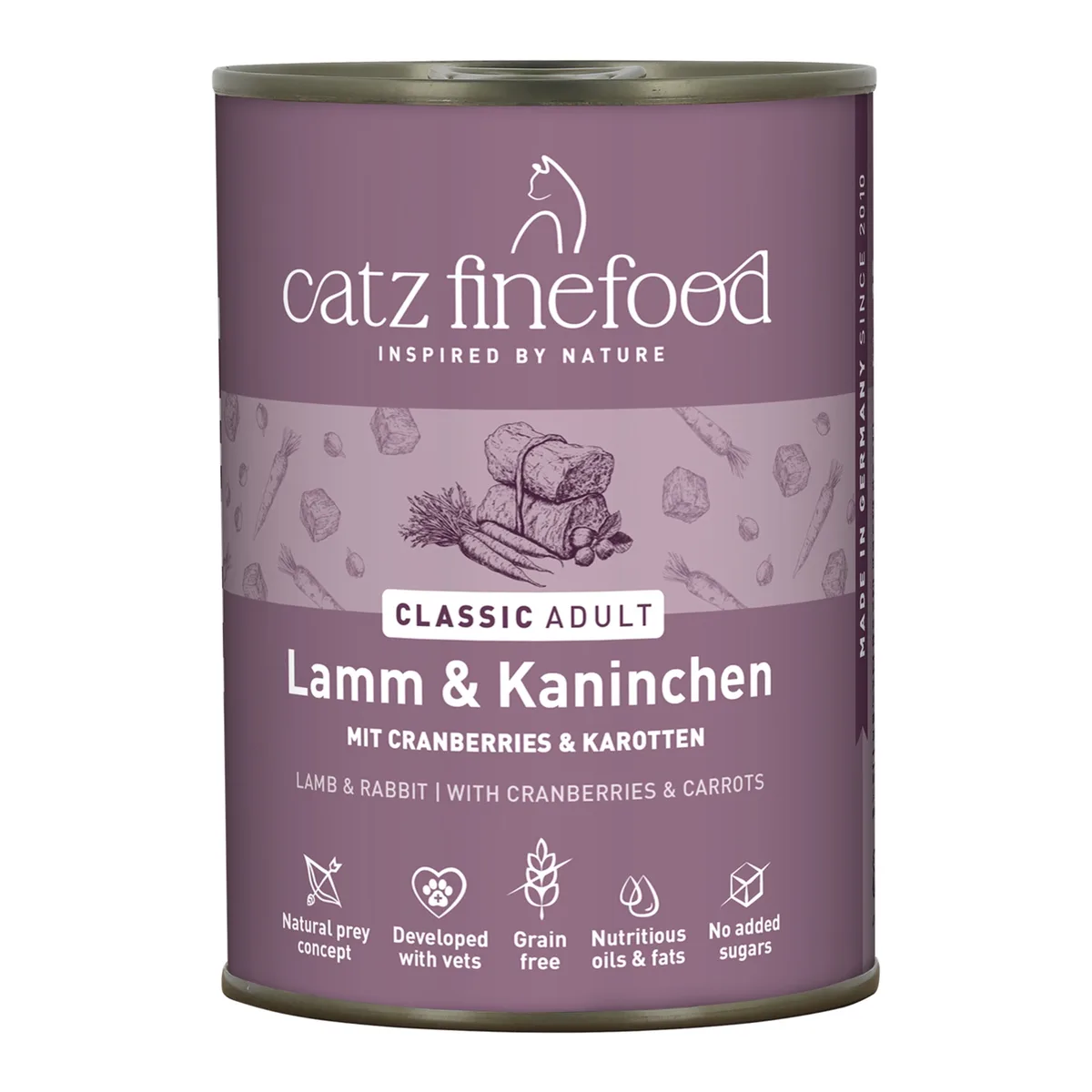 6x400g Blik Lam & Konijn catz finefood Kattenvoer van Catz Finefood – productfoto
