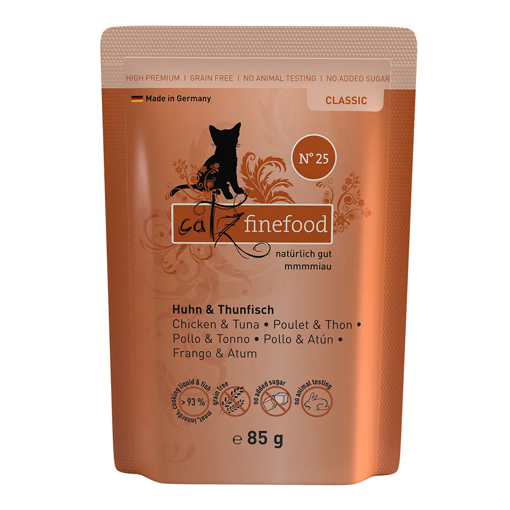 85g Puur Maaltijdzakjes 8 x 80/ Kip & Tonijn catz finefood Kattenvoer van Catz Finefood – productfoto