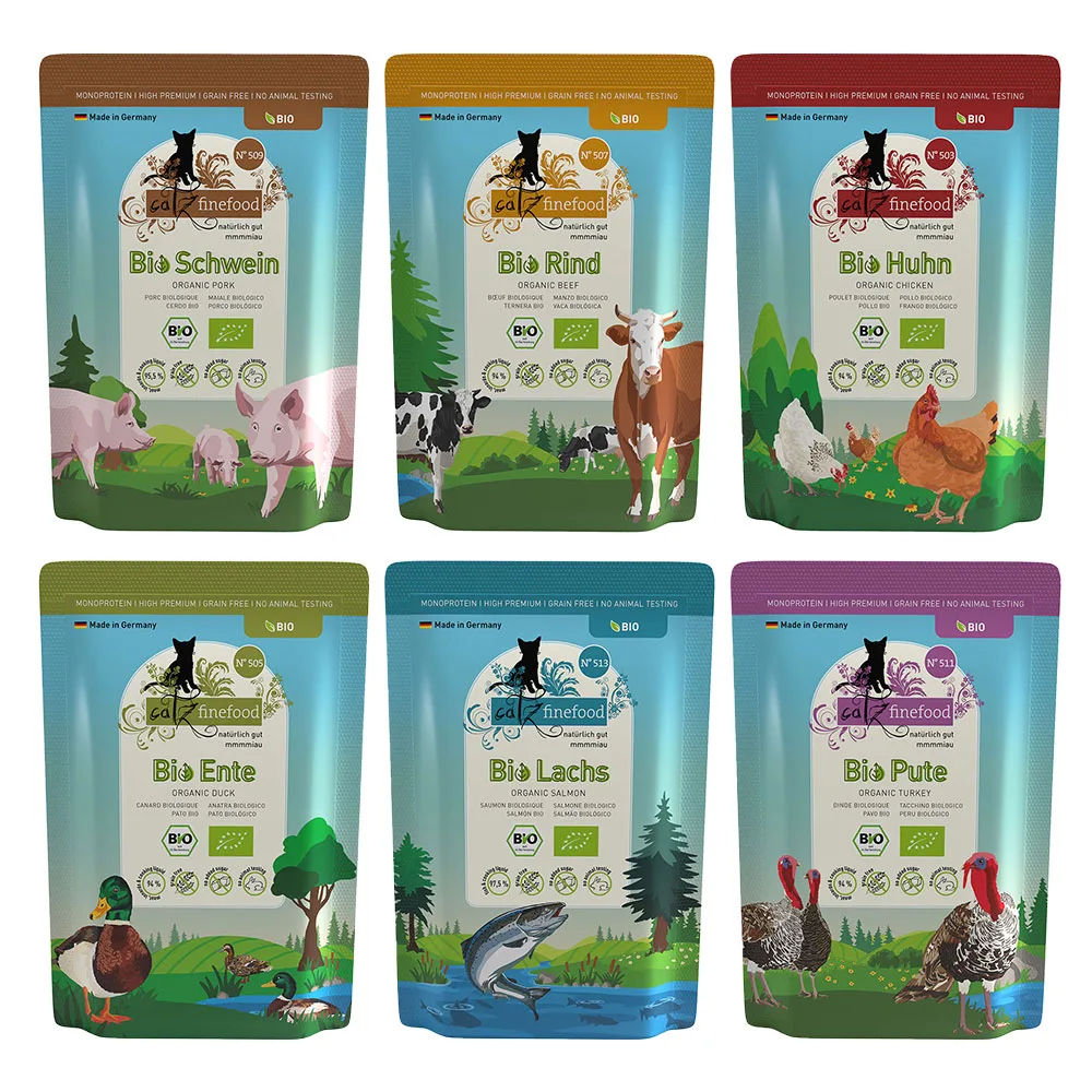 Bio 24 x 85 g Kattenvoer - No. 505 Bio Eend by Catz Finefood – product photo