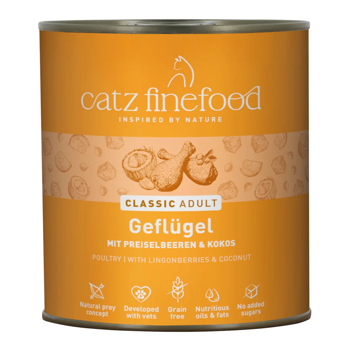 Blik 6 x 800 g Kattenvoer - Gevogelte by Catz Finefood – product photo