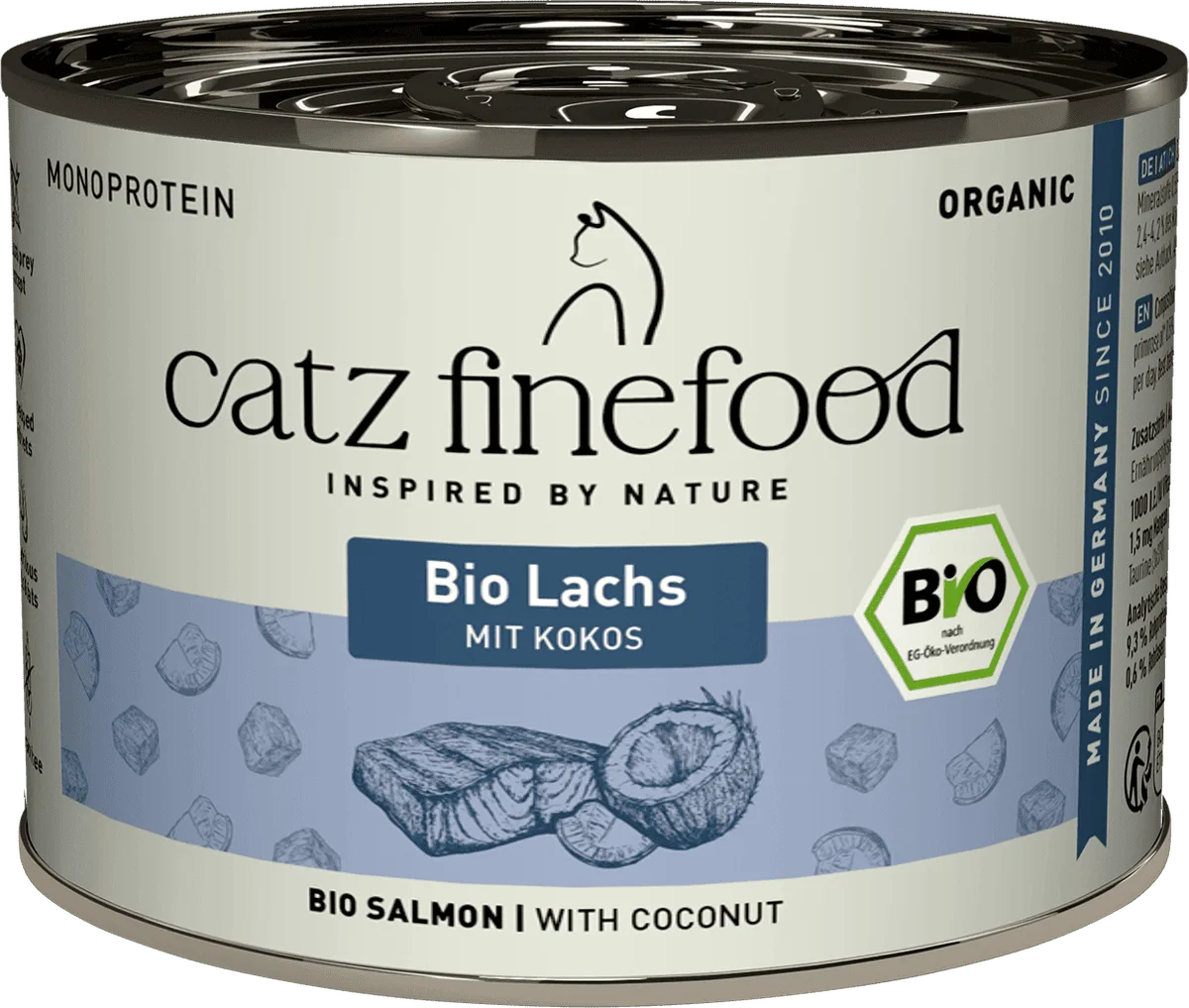 Katze Nassfutter Bio No.513 Lachs - 200 g von Catz Finefood – Produktfoto