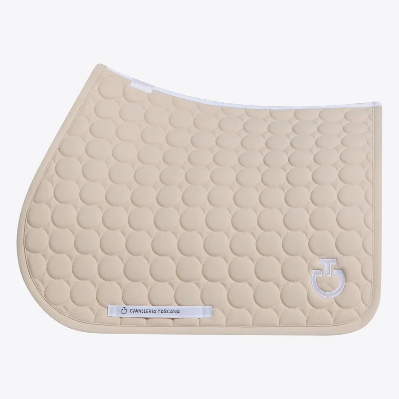 Circle Quilted Jersey Zadeldek Full by Cavalleria Toscana in Light Beige – product photo