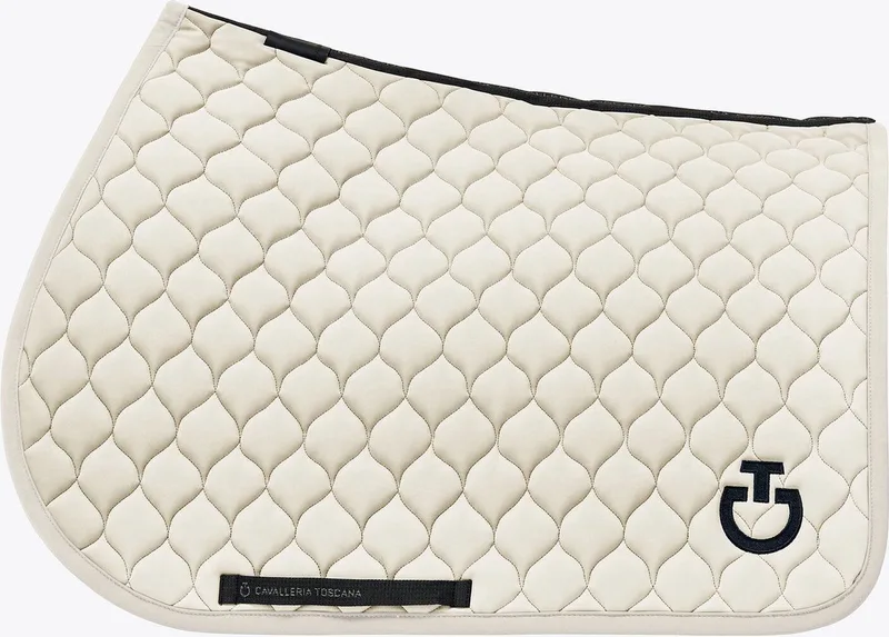 Circular-Quilted Zadeldek Jumping Full de Cavalleria Toscana en Crème – photo produit