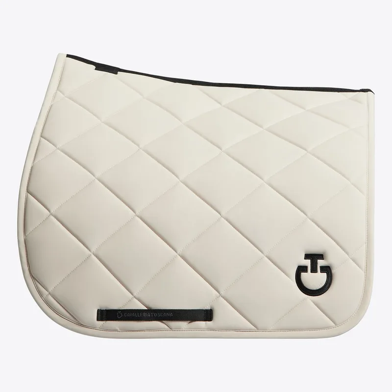 Diamond Quilted Jersey Jumping Zadeldek Full de Cavalleria Toscana en Crème – photo produit