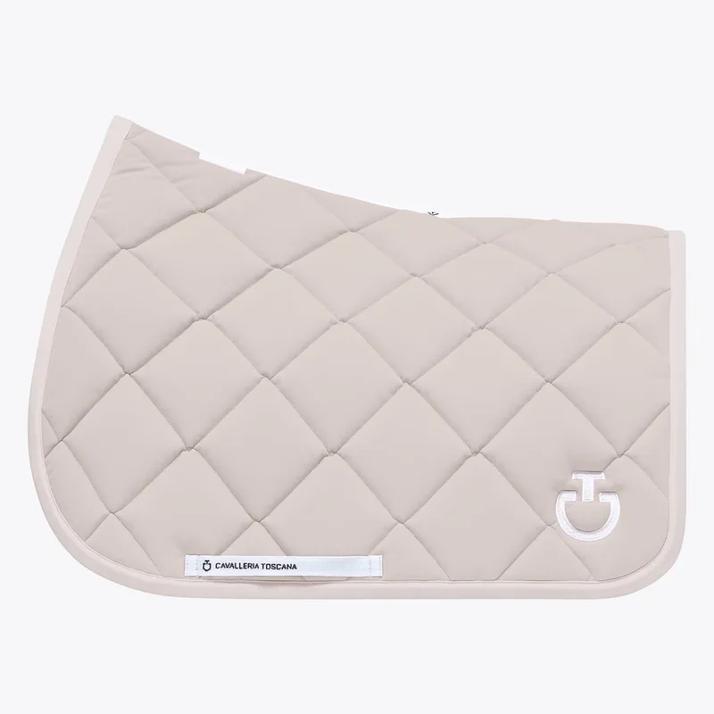 Diamond Quilted Jersey Zadeldek Full de Cavalleria Toscana en Light Beige – photo produit