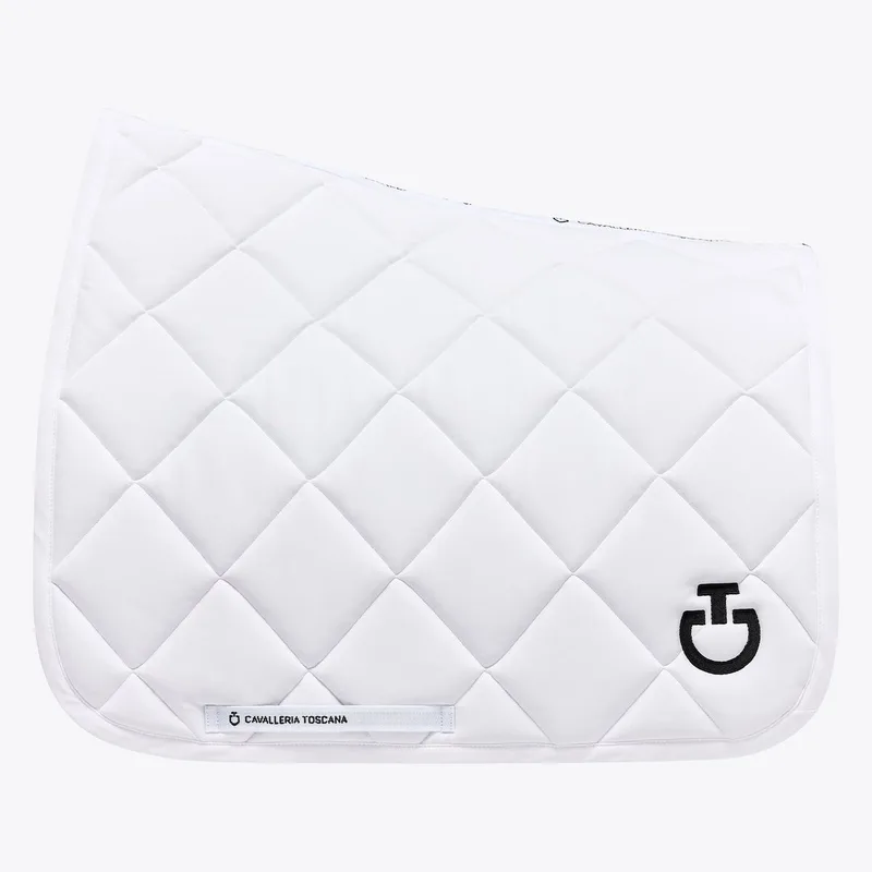 Diamond Quilted Jersey Zadeldek Full von Cavalleria Toscana in Weiß – Produktfoto