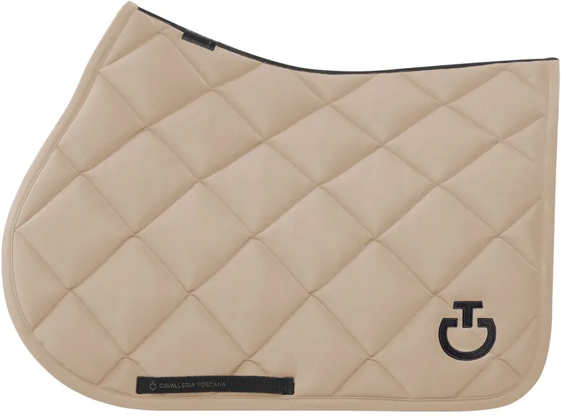 Diamond Quilted Jersey Zadeldek Jumping Full by Cavalleria Toscana in Beige – product photo