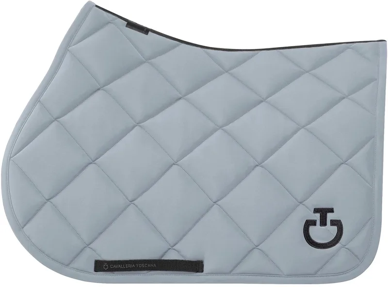 Diamond Quilted Jersey Zadeldek Jumping Full de Cavalleria Toscana en Windward Blue – photo produit