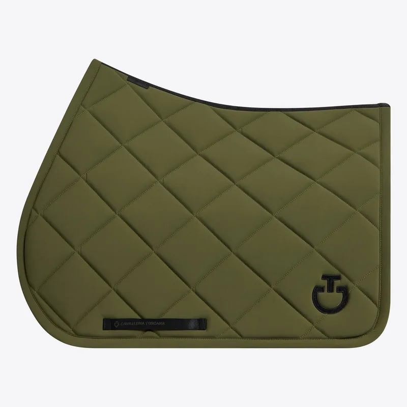 Diamond Quilted Jersey Zadeldek Jumping Full von Cavalleria Toscana in Winter Moss – Produktfoto