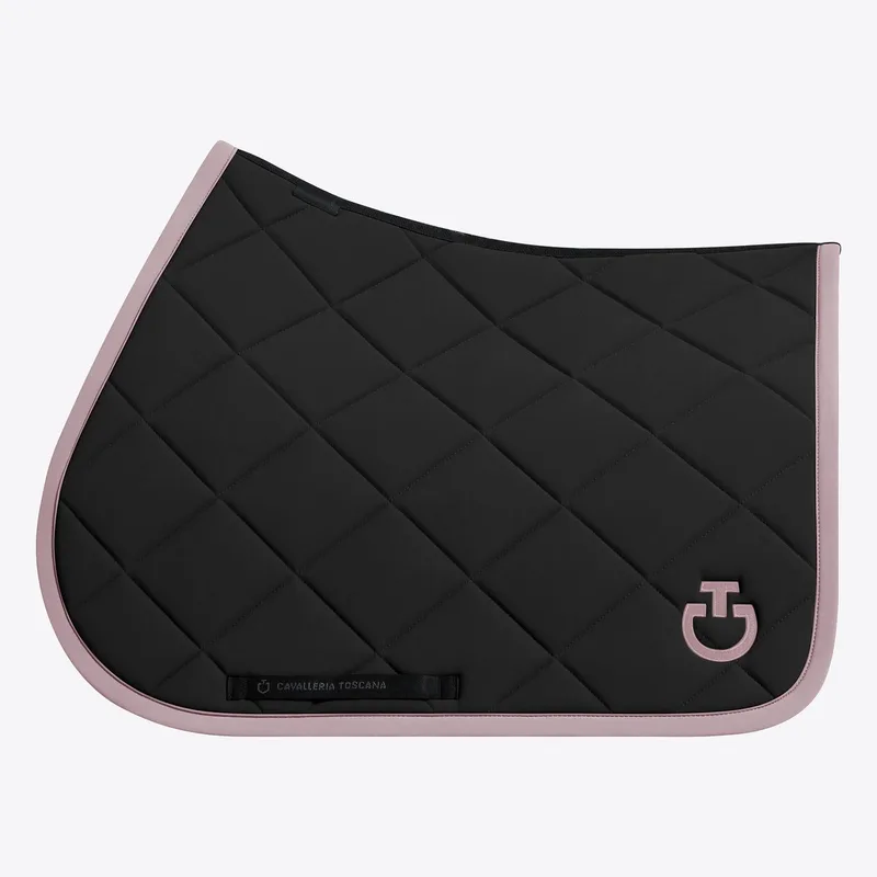 Diamond Quilted Jersey Zadeldek Pony de Cavalleria Toscana en Noir, Violet Ice – photo produit
