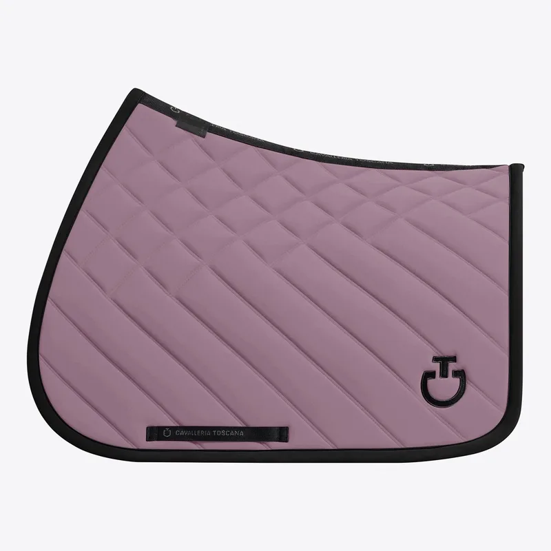 Diamonds & Lines Quilted Zadeldek Full by Cavalleria Toscana in Grape Shake, Black – product photo