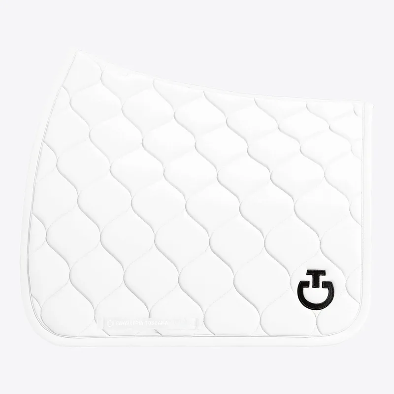 New Circular Quilted Jersey Zadeldek Full de Cavalleria Toscana en Blanc – photo produit