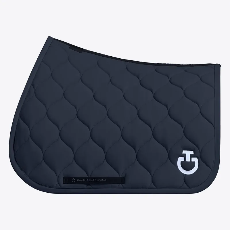 New Circular Quilted Jersey Zadeldek Jumping Full by Cavalleria Toscana in Dark blue – product photo