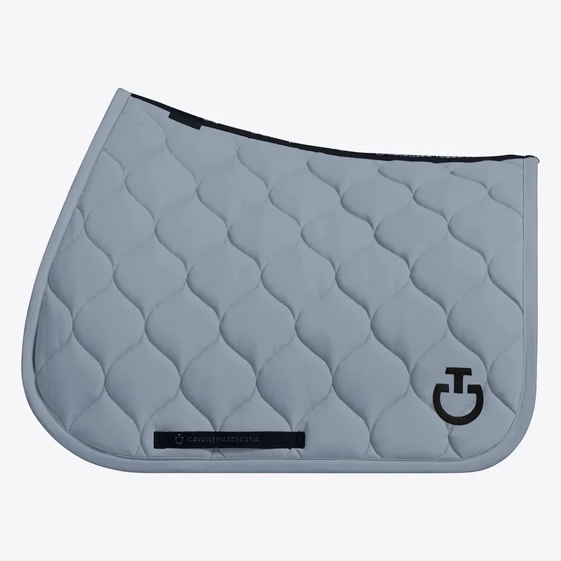 New Circular Quilted Jersey Zadeldek Jumping Full de Cavalleria Toscana en Windward Blue – photo produit