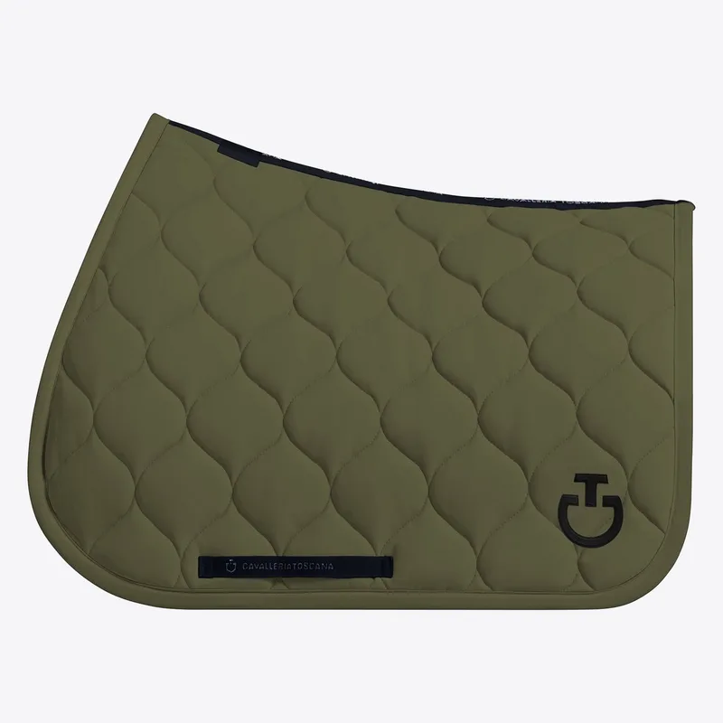 New Circular Quilted Jersey Zadeldek Jumping Full von Cavalleria Toscana in Winter Moss – Produktfoto