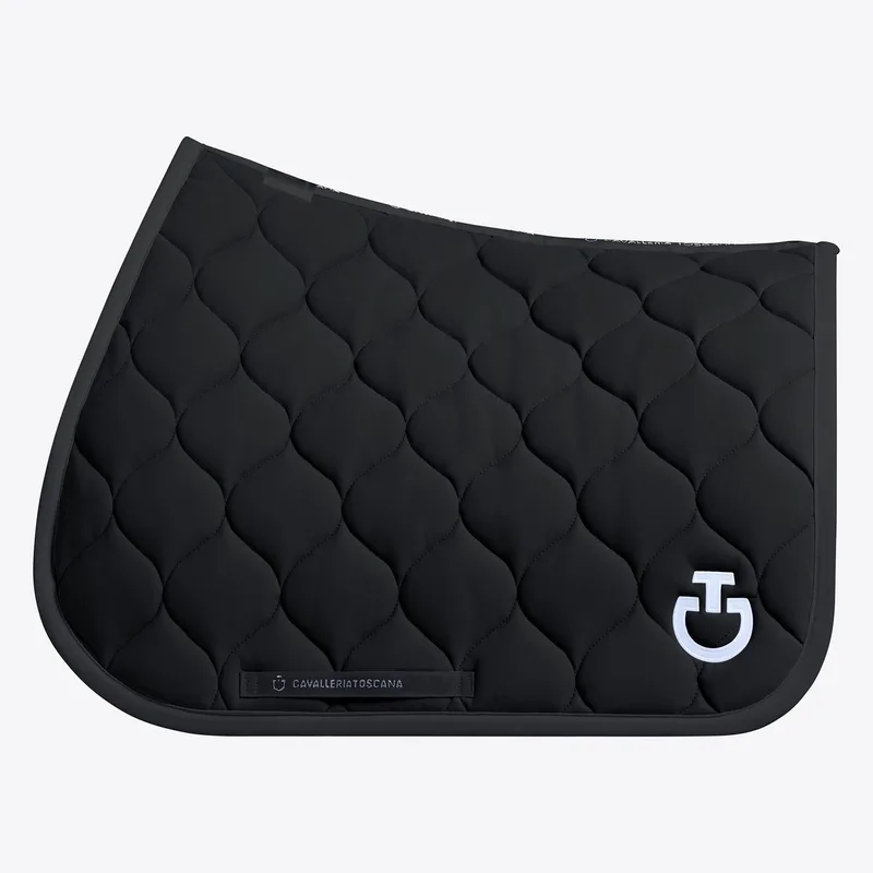 New Circular Quilted Jersey Zadeldek Jumping Full von Cavalleria Toscana in Schwarz – Produktfoto