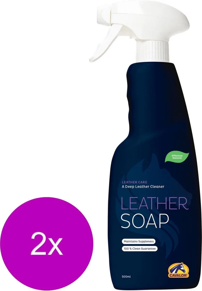 Leather Soap Bus Met Spray - Paardenverzorging - 2 x 500 ml de Cavalor en Bleu – photo produit