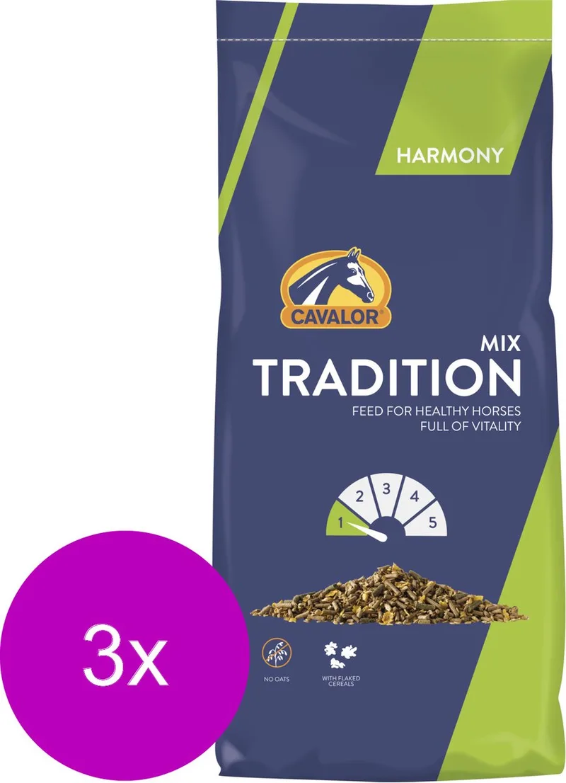 Tradition Mix - Paardenvoer - 3 x 20 kg Harmony by Cavalor – product photo