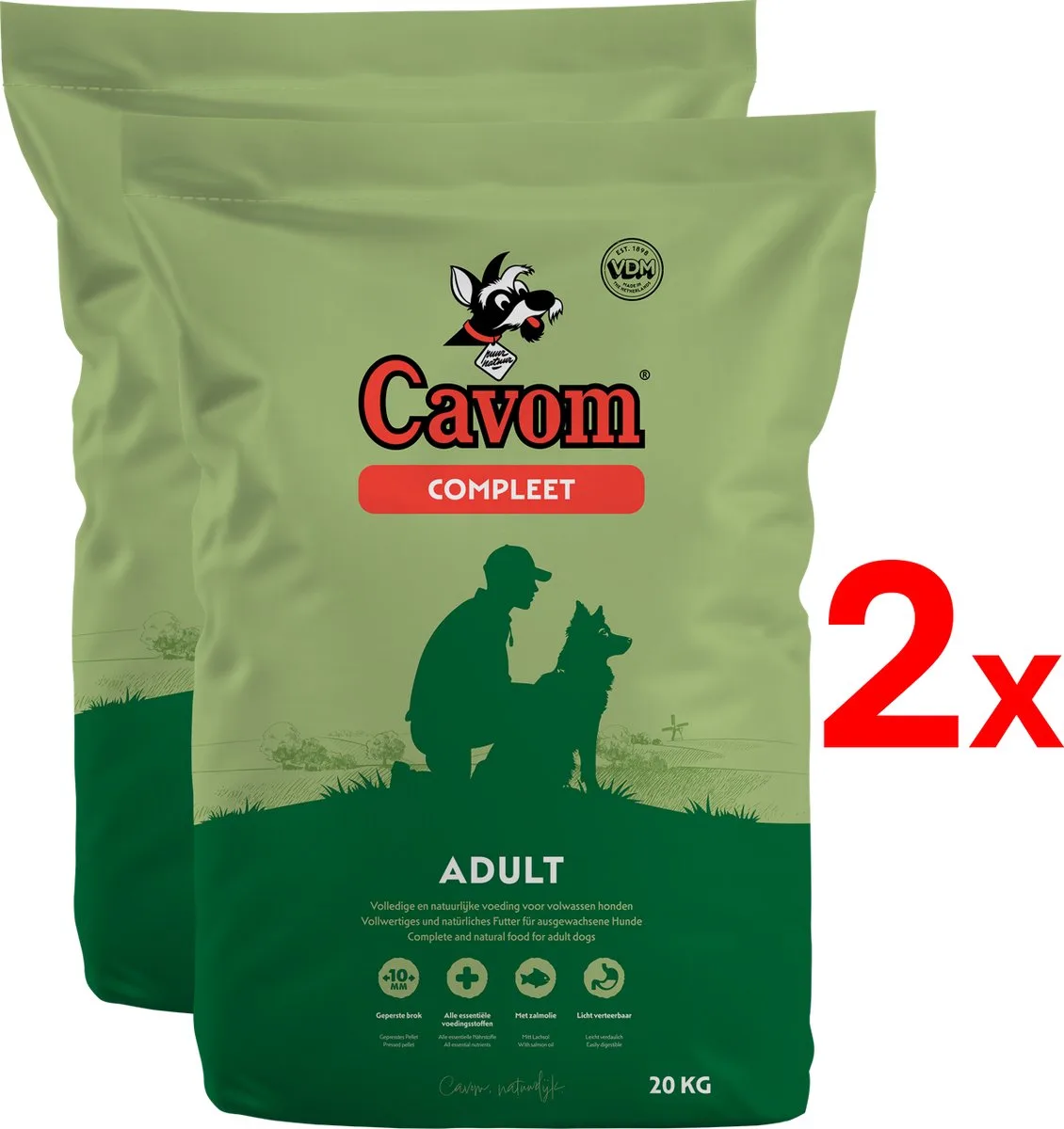 compleet Adult - geperste brokken - 2x 20 kg van Cavom – productfoto