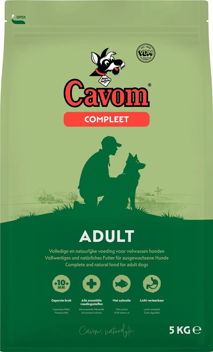 compleet Adult - geperste hondenbrokken - 5kg de Cavom – photo produit
