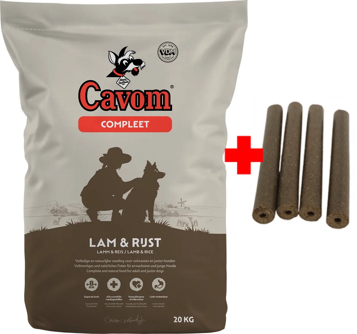 compleet Lam & Rijst - 20kg + 4x gratis Frikandel fra Cavom – produktbillede