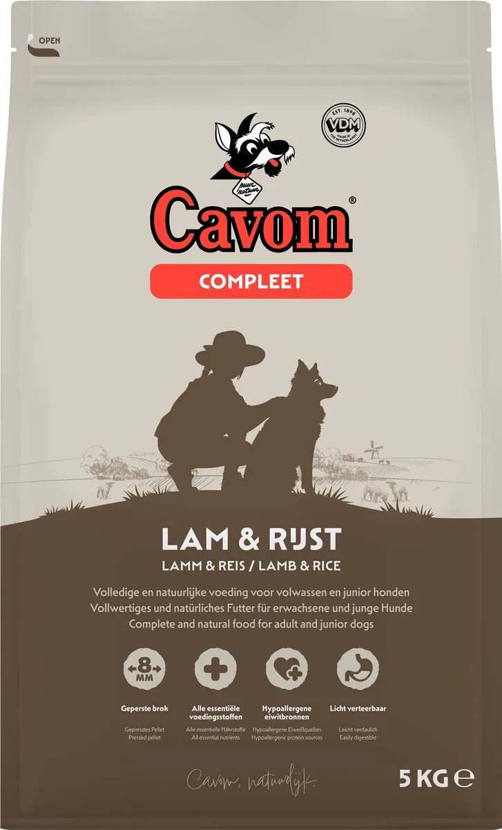 Compleet Lam & Rijst - geperste brokken - 5kg van Cavom – productfoto