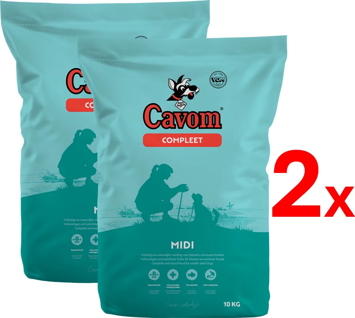 compleet Midi - geperste brokken - 2x 10kg - Voordeelverpakking by Cavom – product photo