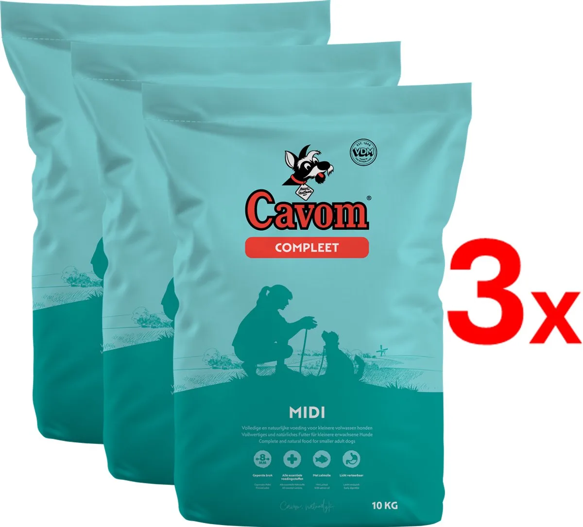 compleet Midi - geperste brokken - 3x 10 kg von Cavom – Produktfoto