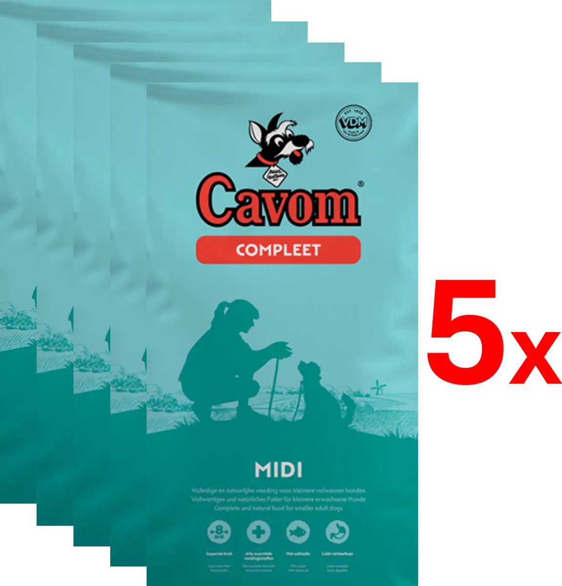 compleet Midi - geperste brokken - 5x 2 kg Voordeelverpakking van Cavom – productfoto