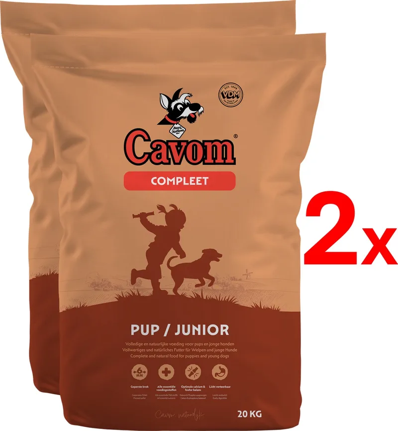 compleet Pup/Junior - geperste brokken - 2x 20kg by Cavom – product photo
