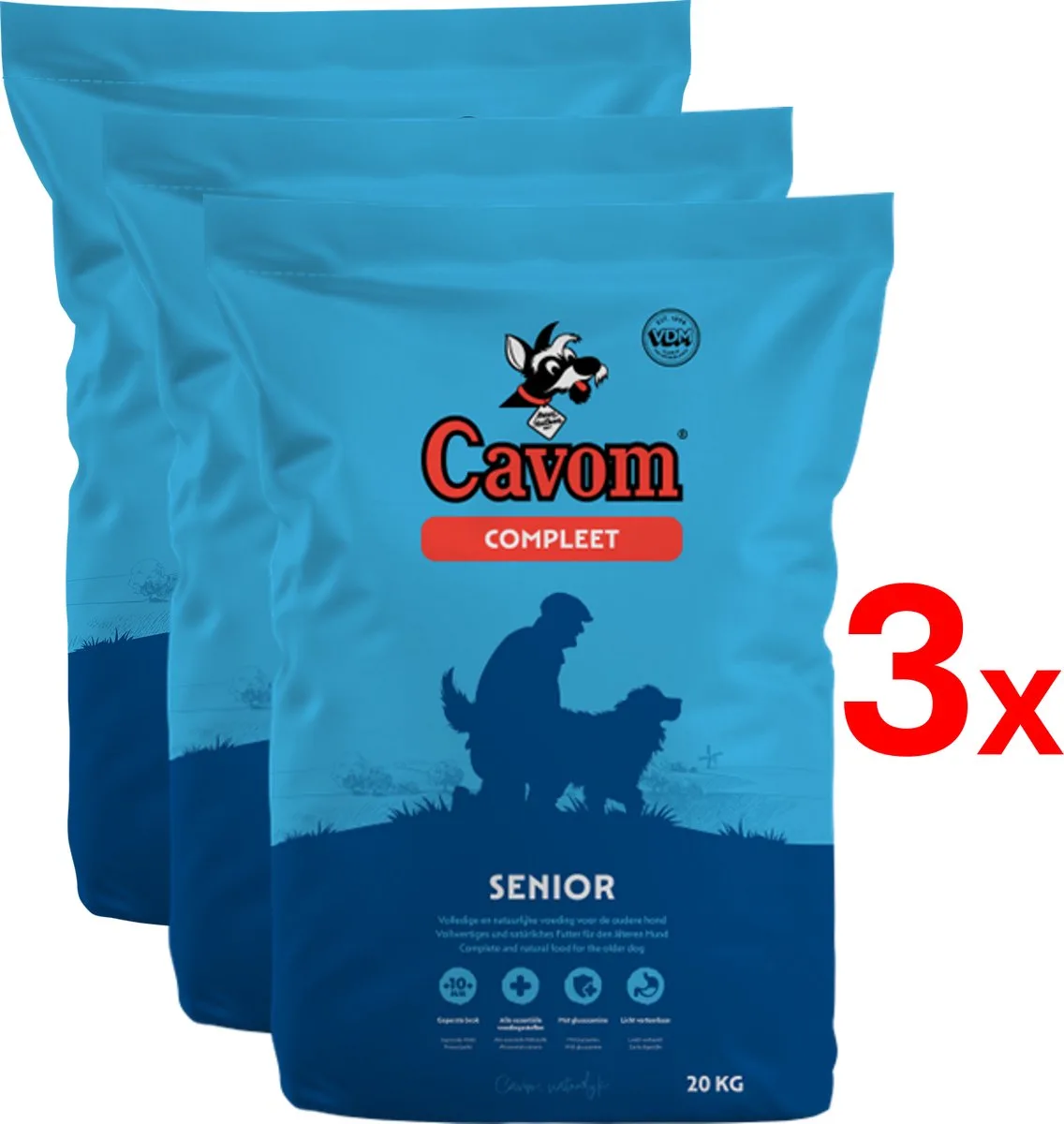compleet Senior - geperste brokken - 3x 20kg van Cavom – productfoto