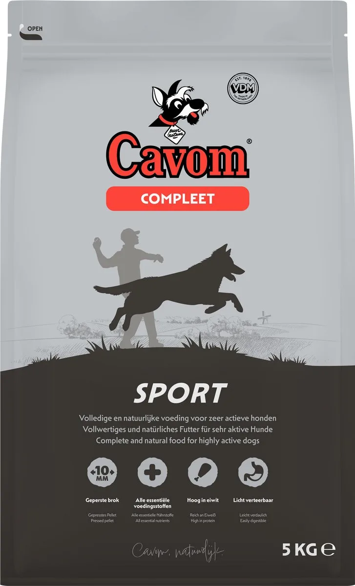 compleet Sport - geperste hondenbrokken - 5kg by Cavom – product photo