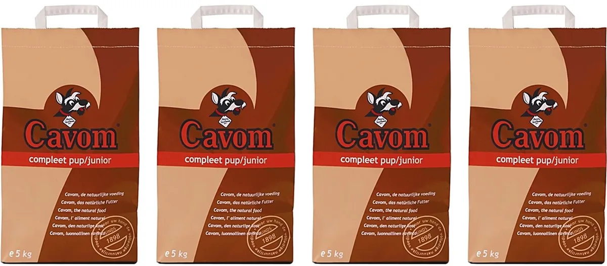 Hondenbrokken CAVOM Compleet Pup Junior - Volledige voeding voor pups 4-9 maanden 5kg - 4 stuks - Multipack von Cavom – Produktfoto