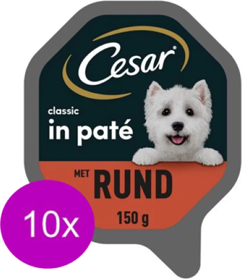 10x Cesar Classic Kuipje Paté Rund - Hondenvoeding - 150g von Cesar – Produktfoto
