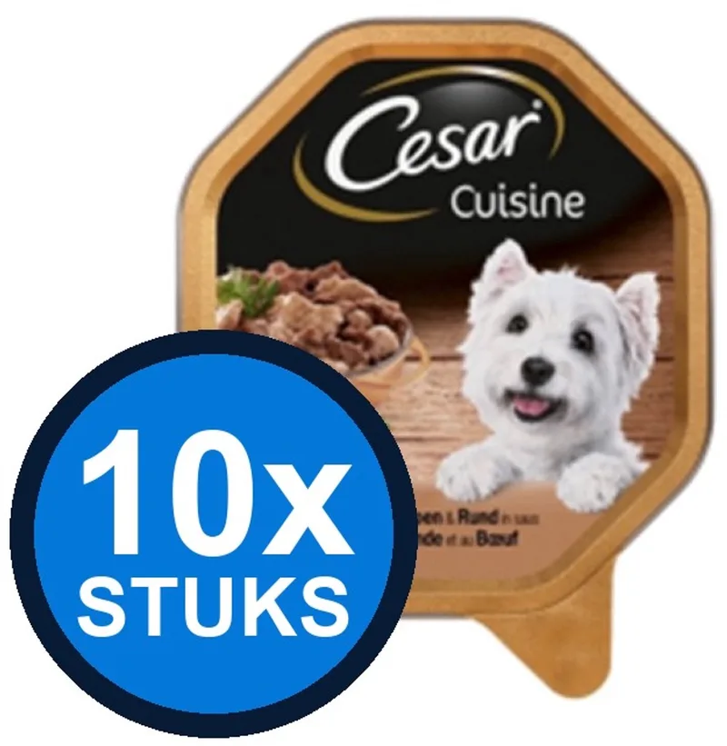10x Cesar Cuisine - Kalkoen & Rund - Hondenvoer - 150g von Cesar – Produktfoto