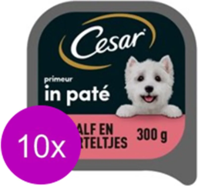 10x Cesar Primeur Kuipje Paté Kalf & Worteltjes - Hondenvoeding - 300g de Cesar – photo produit