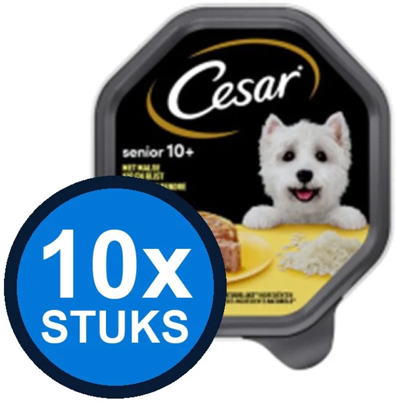 10x Cesar Senior - Kip & Rijst - Hondenvoer - 150g fra Cesar – produktbillede