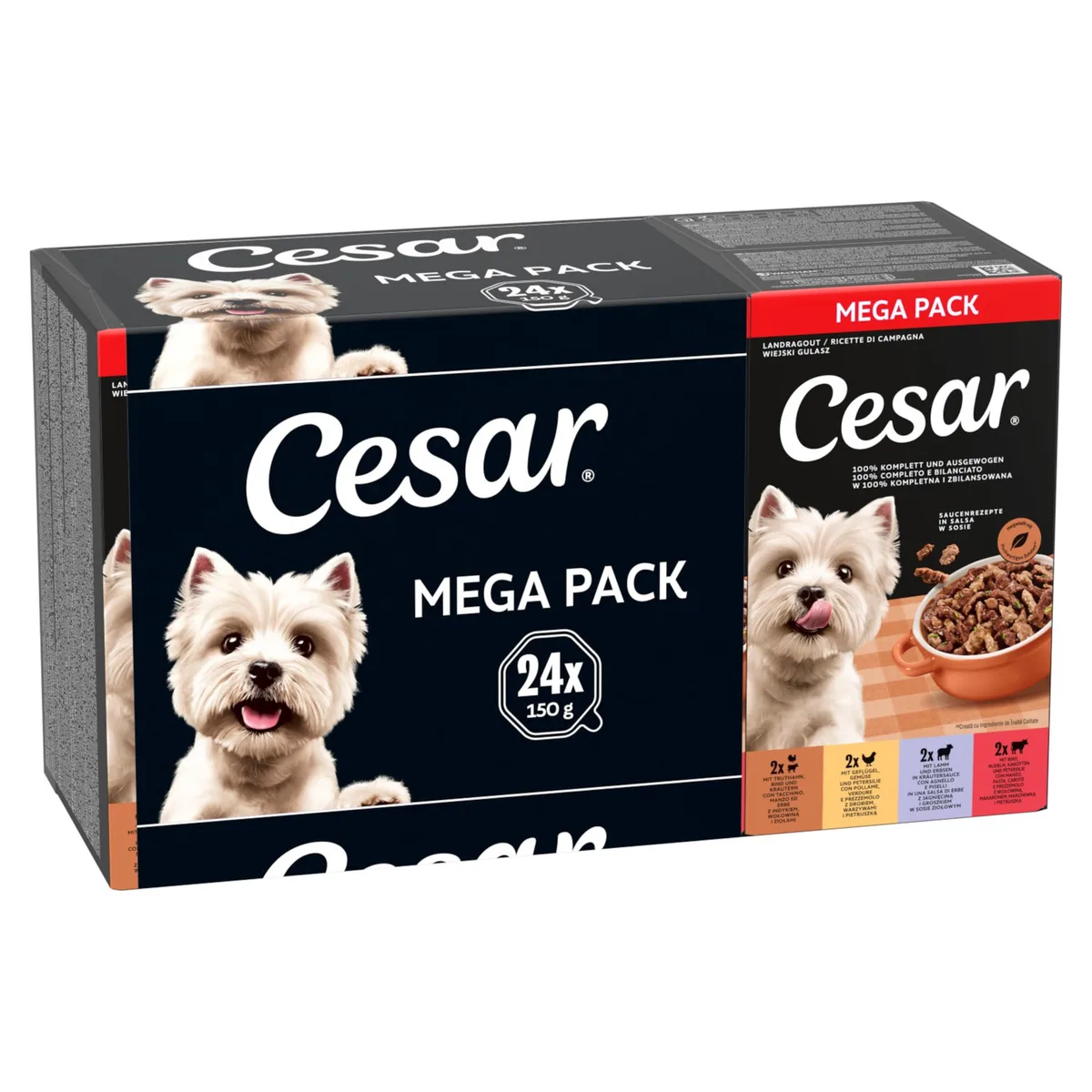 24x150g Landragout Kuipjes Cesar Hondenvoer van Cesar – productfoto
