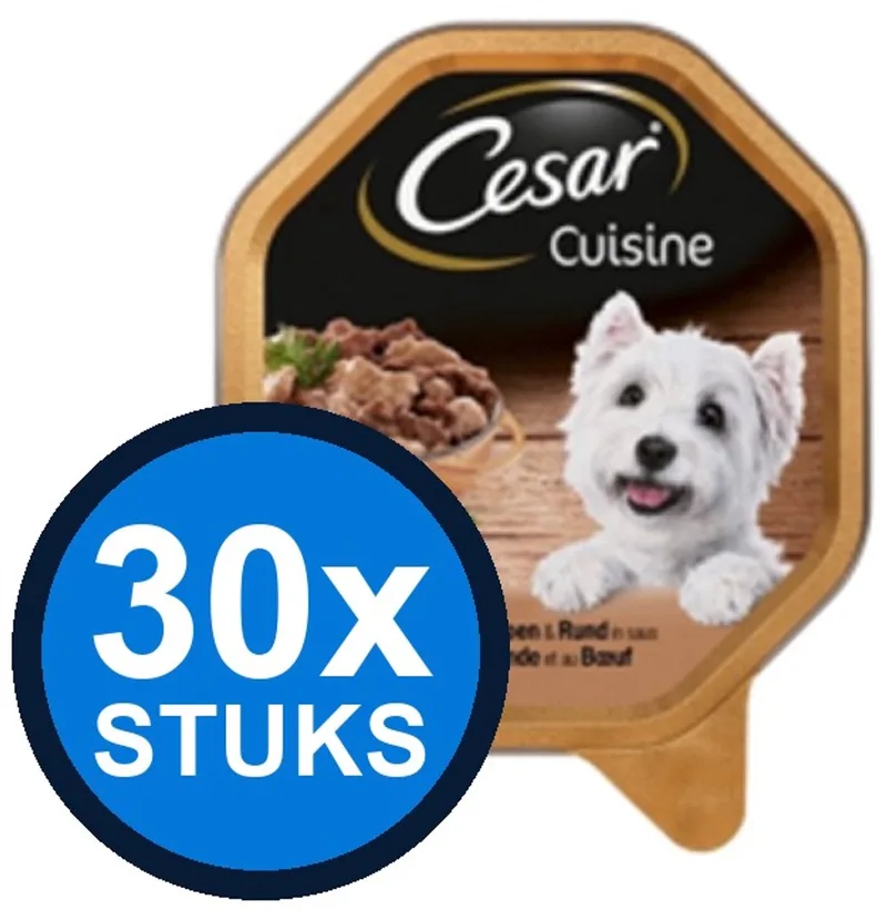 30x Cesar Cuisine - Kalkoen & Rund - Hondenvoer - 150g by Cesar – product photo