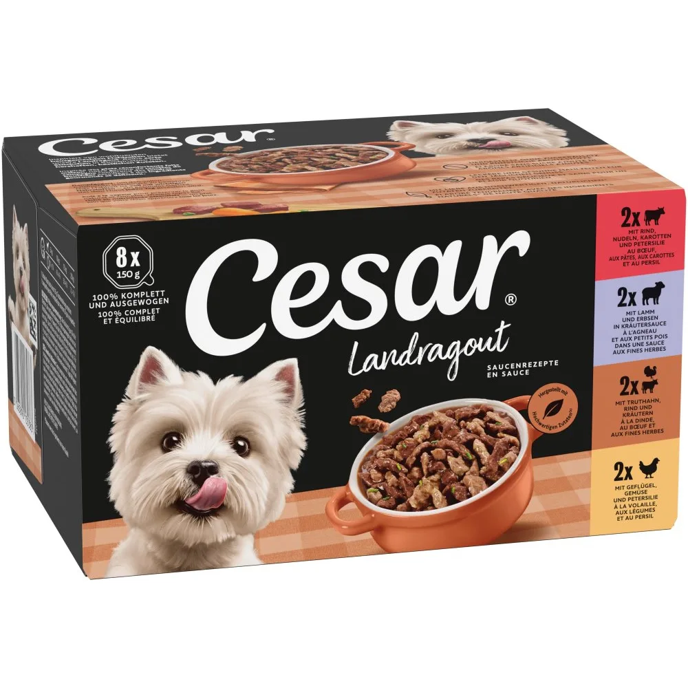 8x150g Country Kitchen Favourites Mixpakket Cesar Hondenvoer från Cesar – produktbild