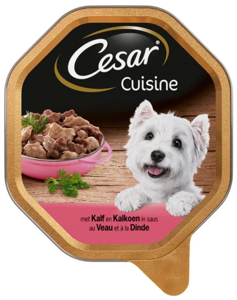Alu Cuisine - Kalf&Kalkoen - Hondenvoer - 28 x 150 g by Cesar – product photo