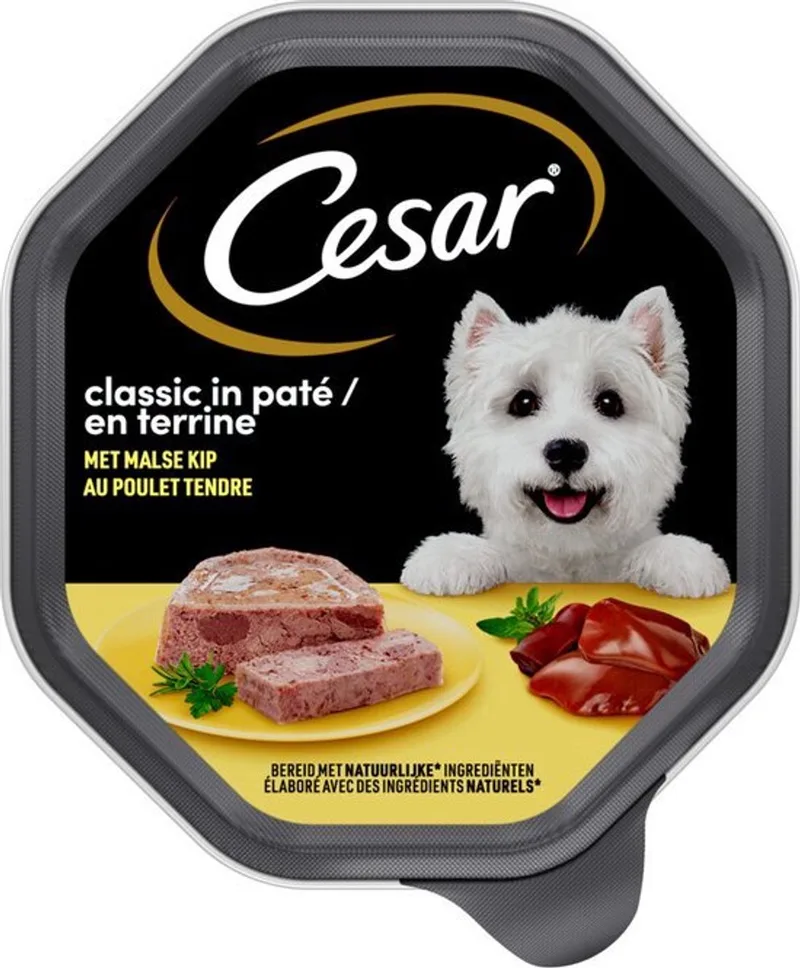Hondenvoer - Classic - Kip in Paté - Maaltijdkuipjes 8x 150g von Cesar – Produktfoto