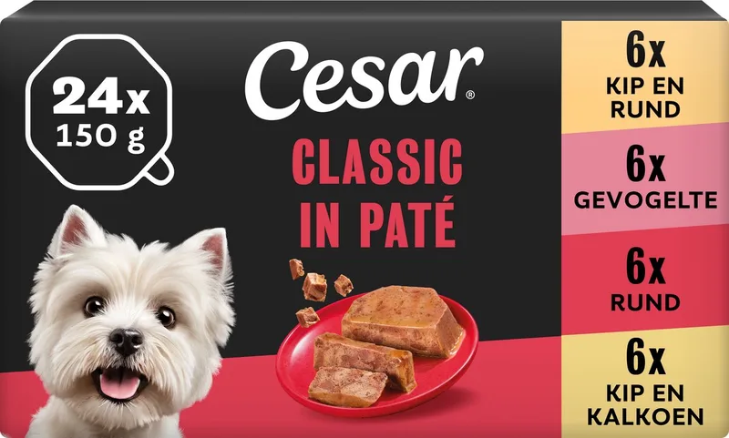 Hondenvoer - Classic Mix in Paté - Kuipjes - 24x150g by Cesar – product photo