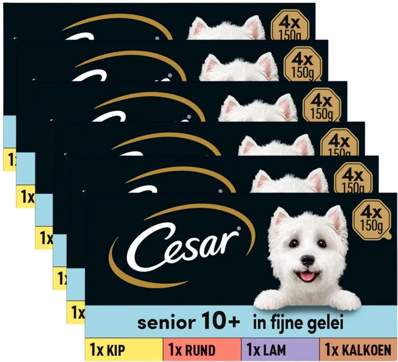 Hondenvoer - Senior 10+ - Mix in Gelei - Kuipjes - 24x150g von Cesar – Produktfoto