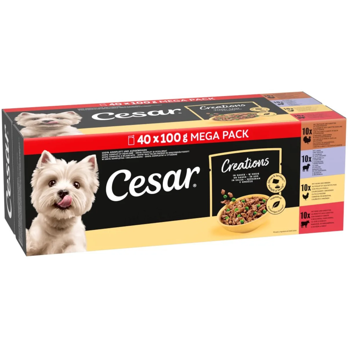 Maaltijdzakjes in Saus Hondenvoer - Voordeelpakket: 80 x 100 g van Cesar – productfoto